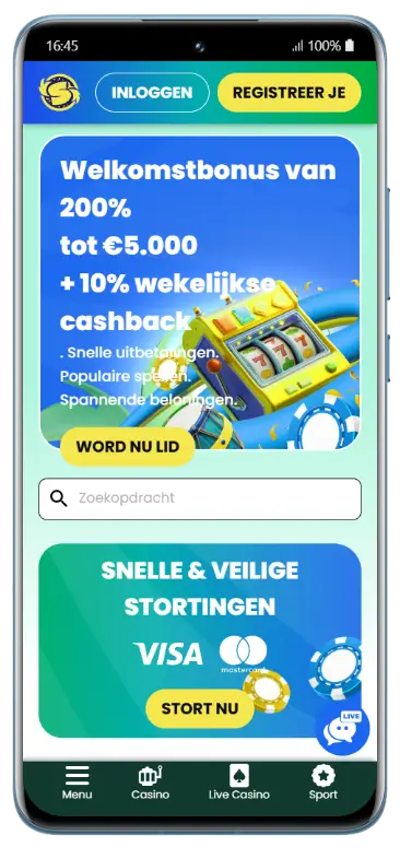 De mobiele versie van de website Samba Slots mobiele casino homepagina